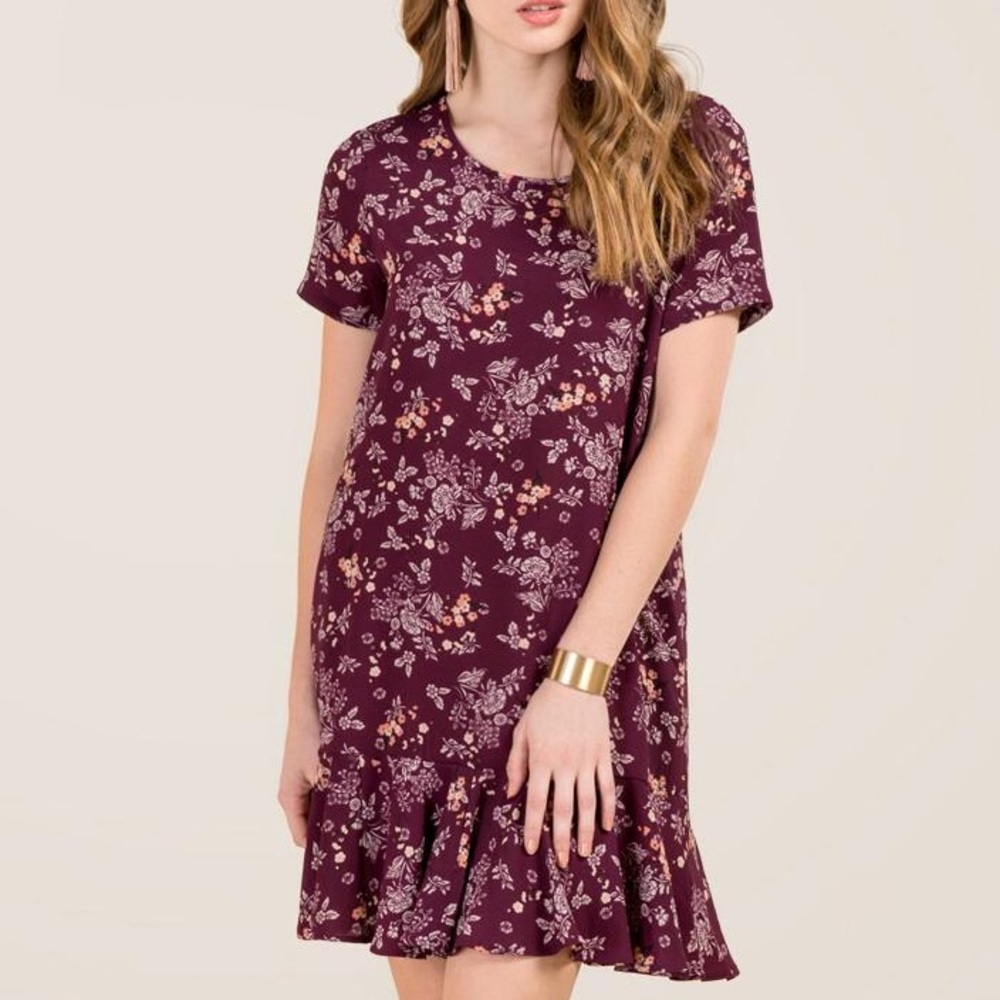 Francesca’s - Purple Floral Shift Dress